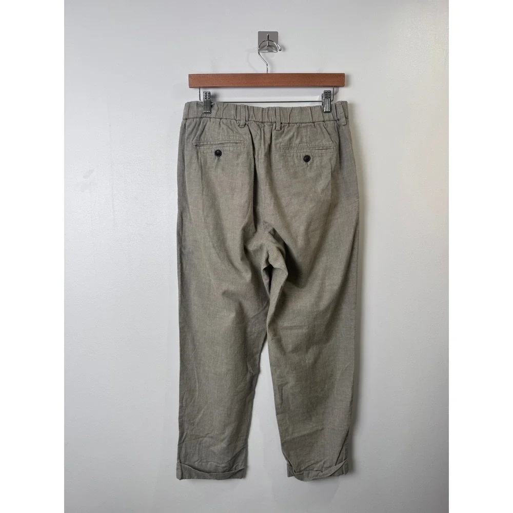 Todd Snyder Men Tan Pleated Drawstring Cotton Trousers Pant Small